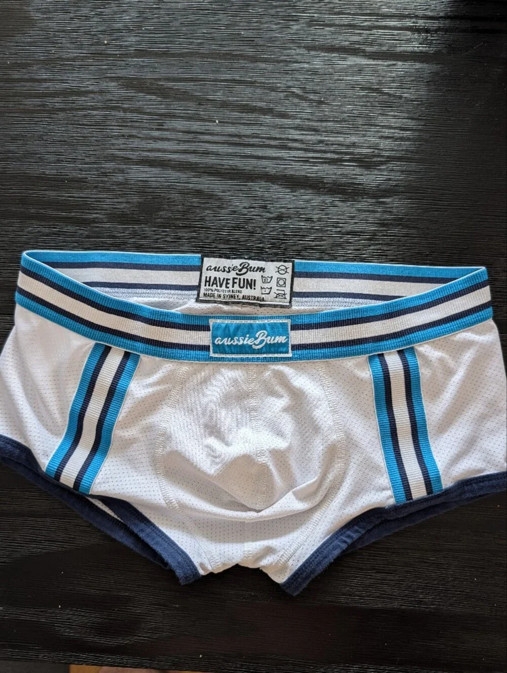 AussieBum White & Blue Athletic Briefs